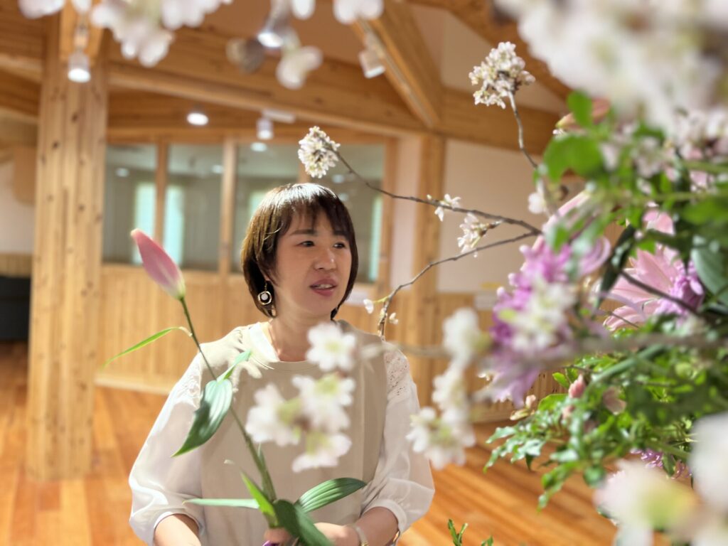 卒園式の花の活け込み画像